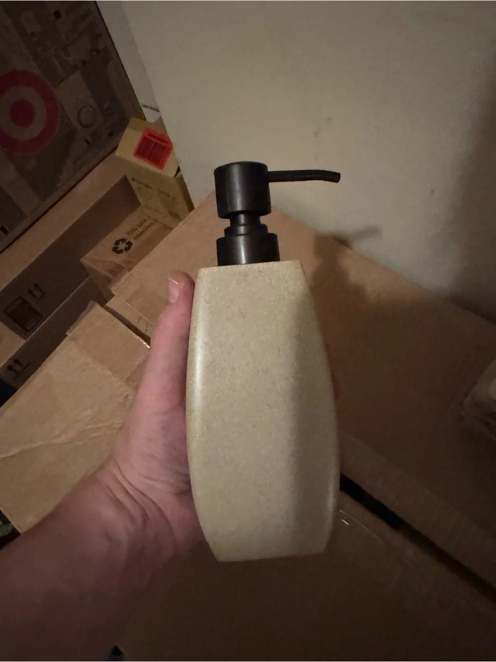 Matching Persian Design Soap Dispenser and Toothbrush Holde